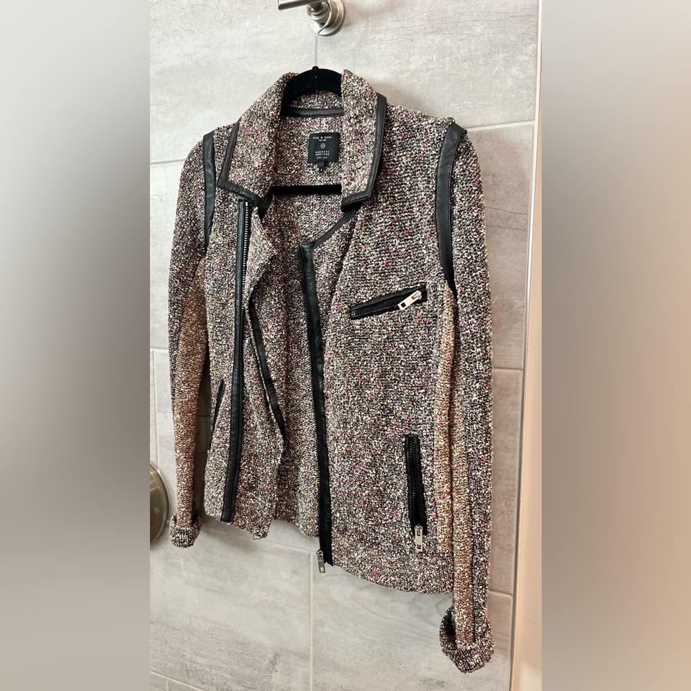 Rag & Bone knit biker jacket